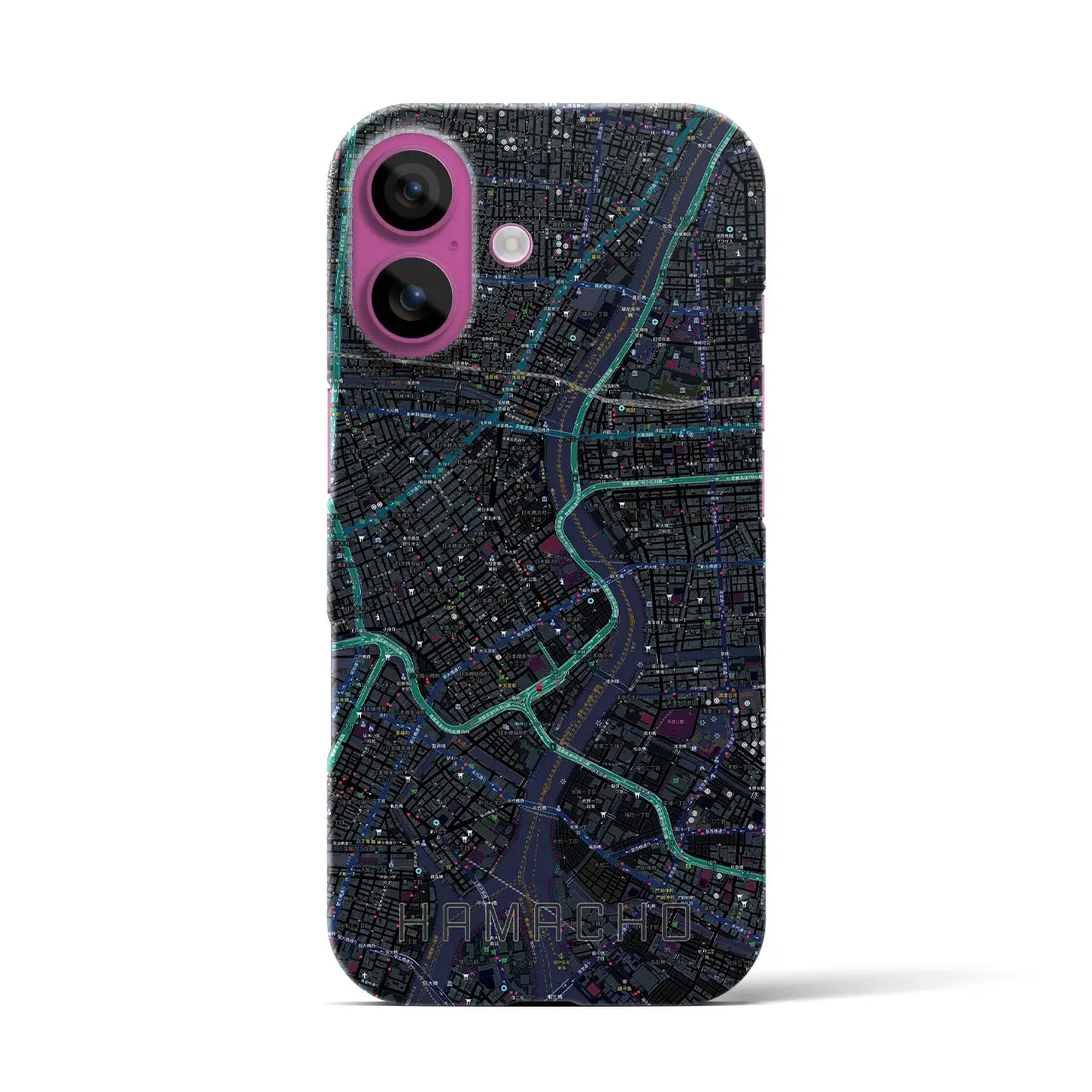 【浜町(東京都)】地図柄iPhoneケース(バックカバータイプ)