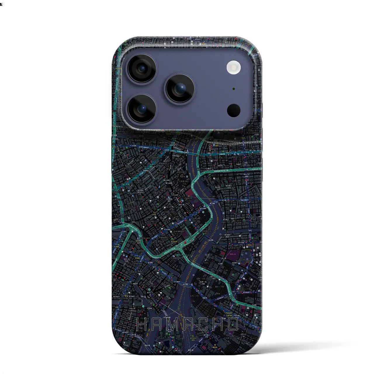 【浜町(東京都)】地図柄iPhoneケース(バックカバータイプ)