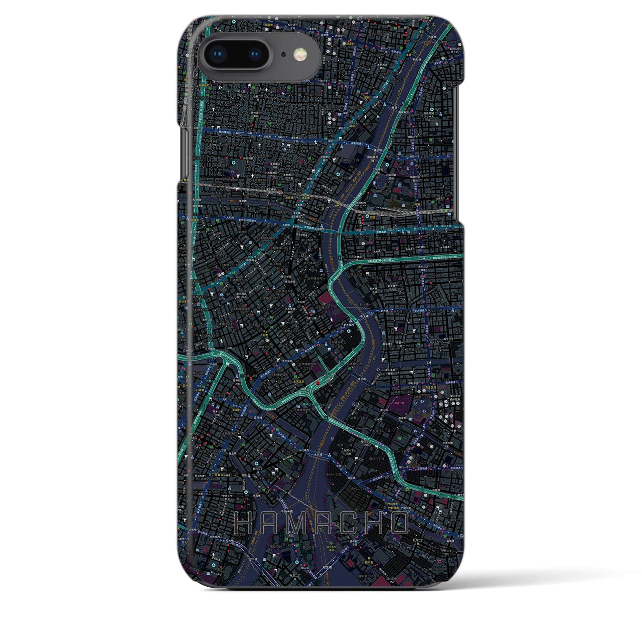 【浜町(東京都)】地図柄iPhoneケース(バックカバータイプ)