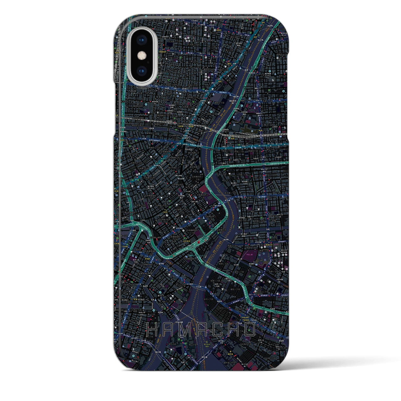 【浜町(東京都)】地図柄iPhoneケース(バックカバータイプ)