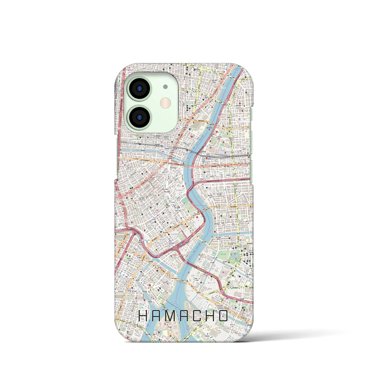 【浜町(東京都)】地図柄iPhoneケース(バックカバータイプ)
