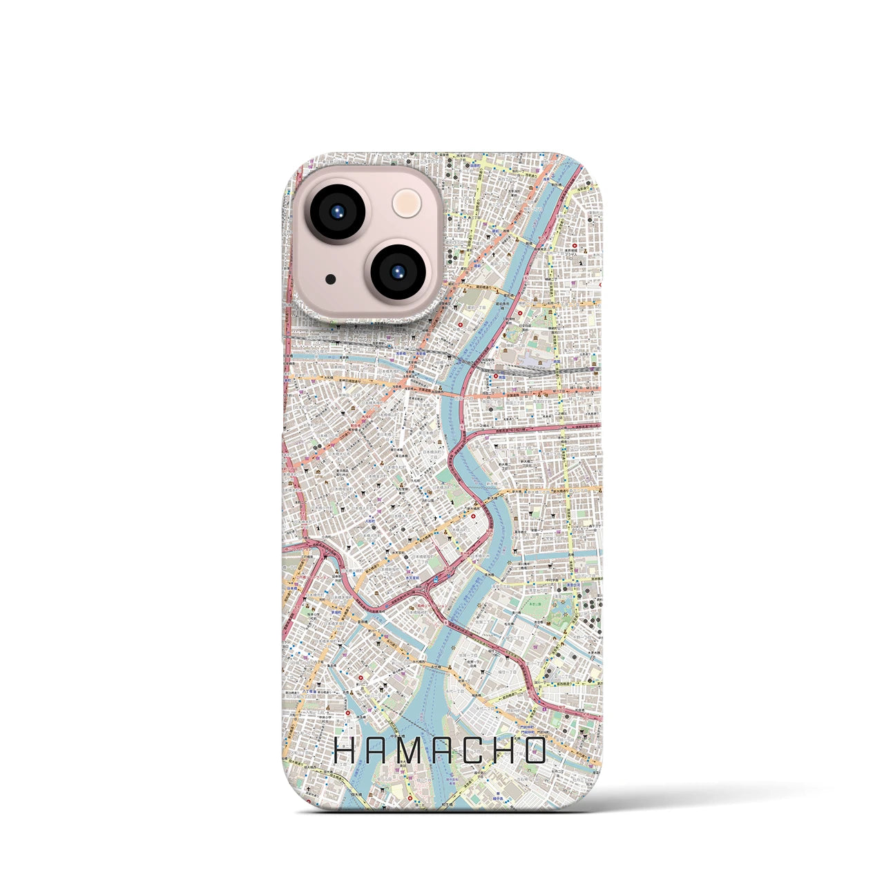 【浜町(東京都)】地図柄iPhoneケース(バックカバータイプ)