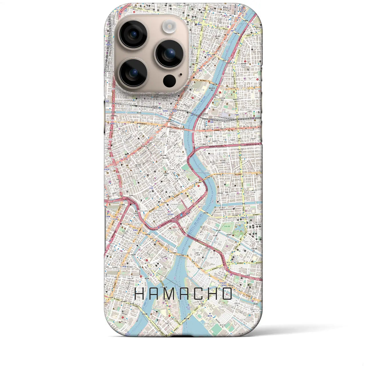 【浜町(東京都)】地図柄iPhoneケース(バックカバータイプ)