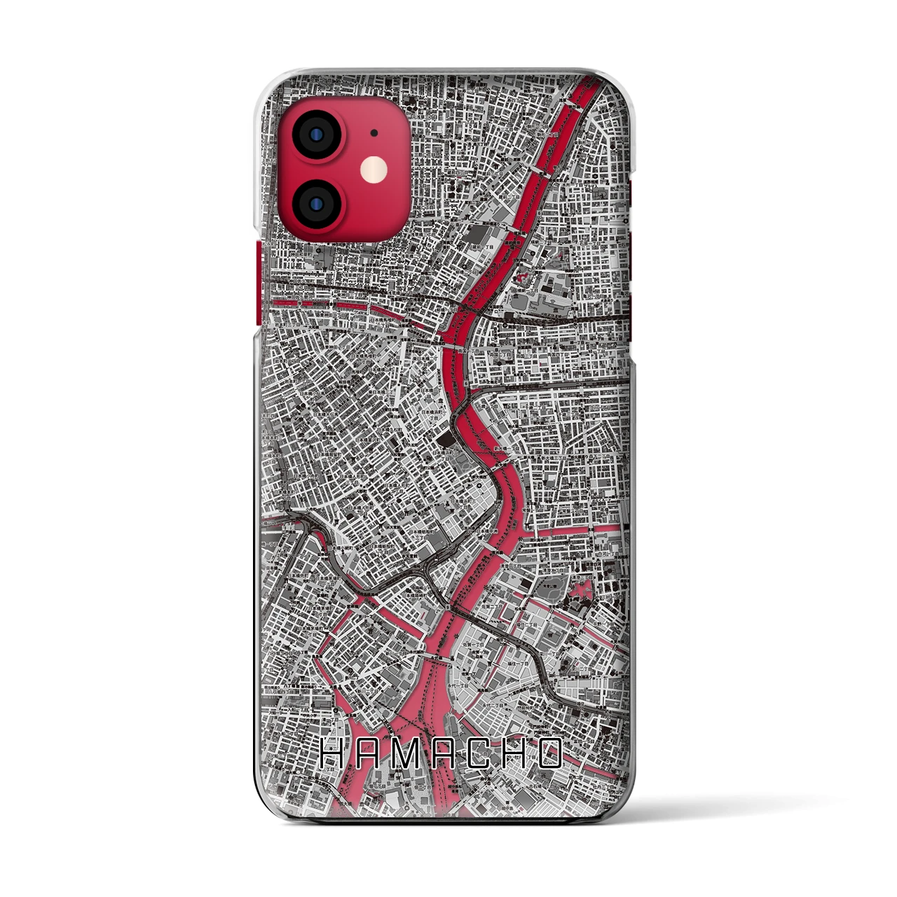 【浜町(東京都)】地図柄iPhoneケース(クリアタイプ)