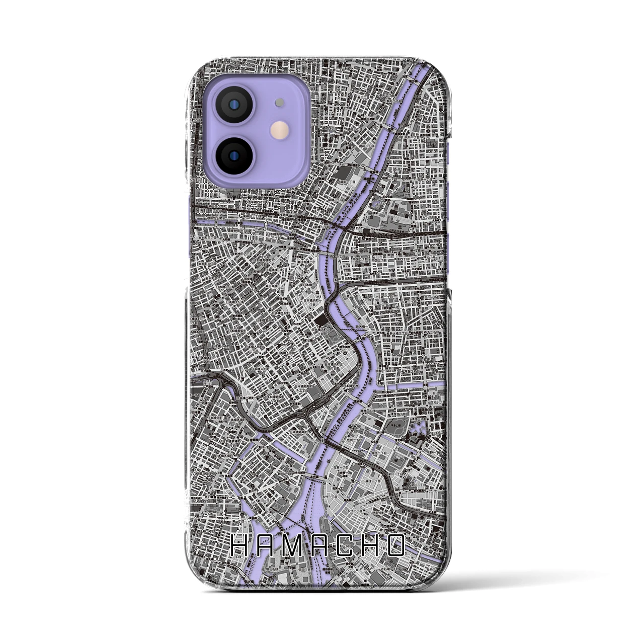 【浜町(東京都)】地図柄iPhoneケース(クリアタイプ)