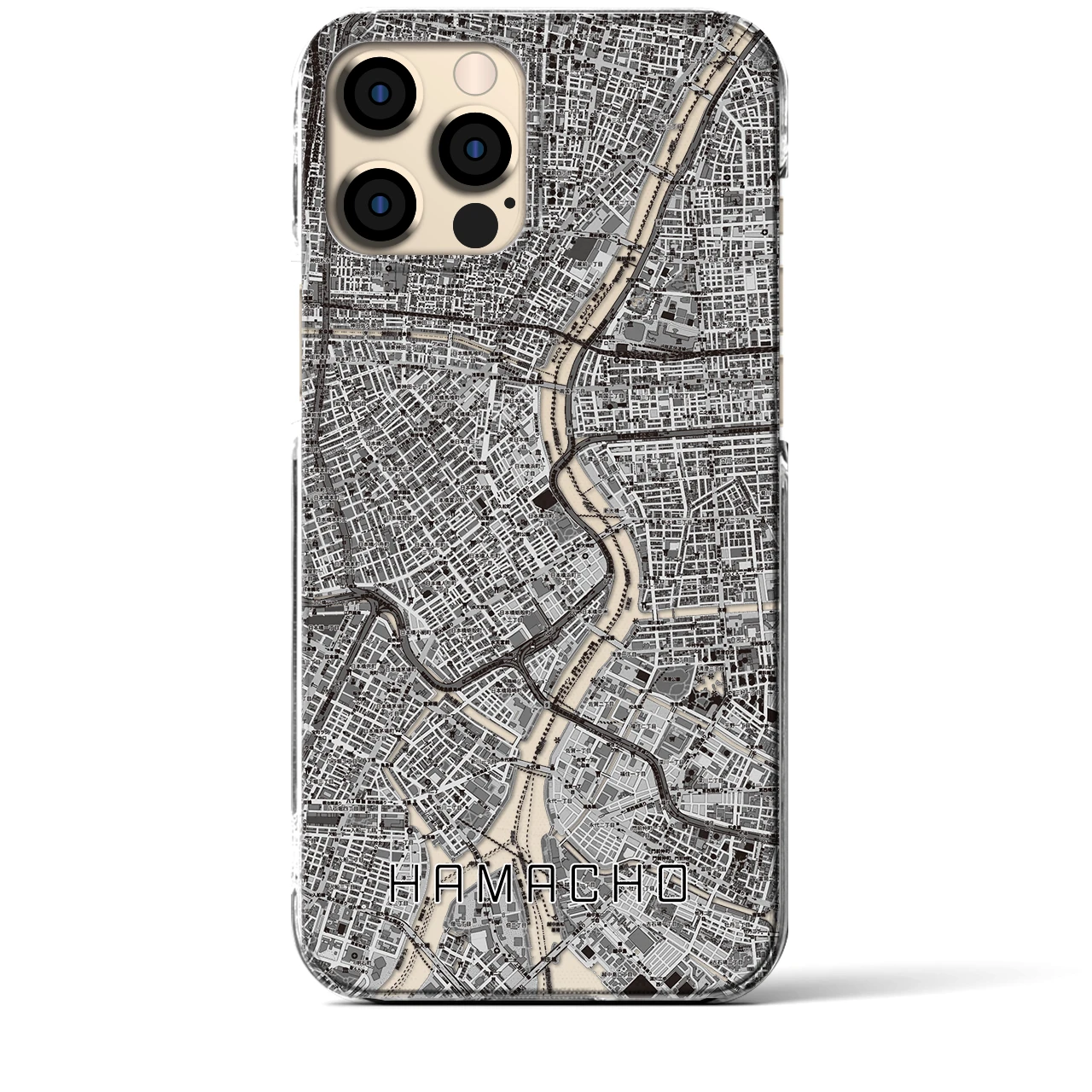 【浜町(東京都)】地図柄iPhoneケース(クリアタイプ)