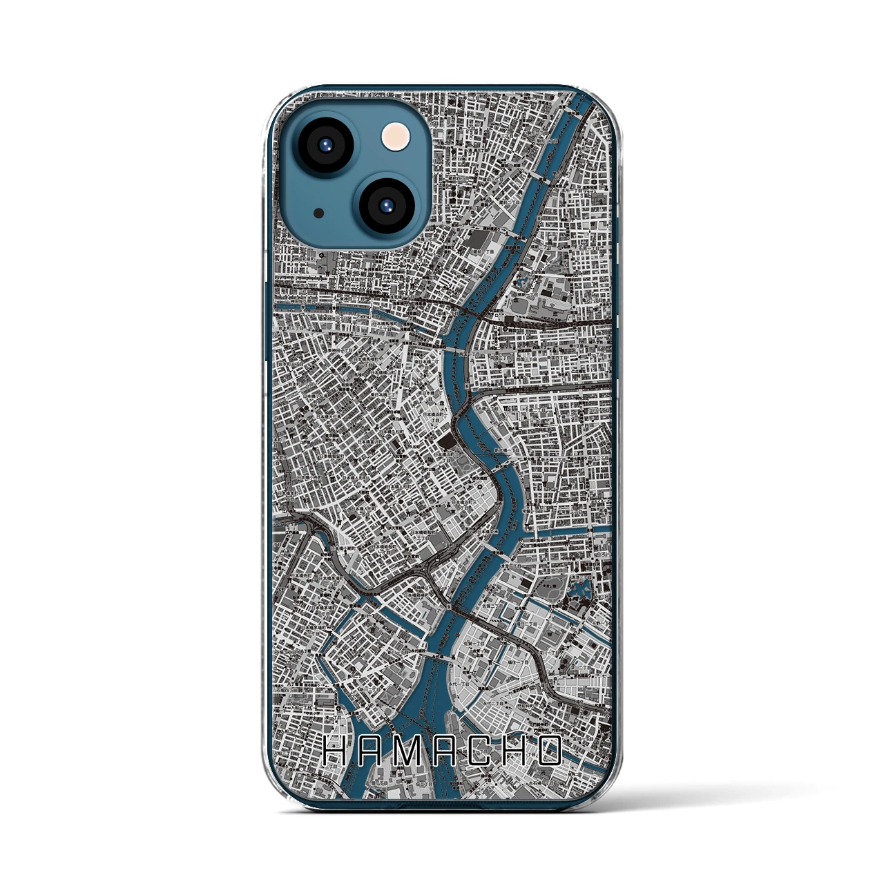 【浜町(東京都)】地図柄iPhoneケース(クリアタイプ)