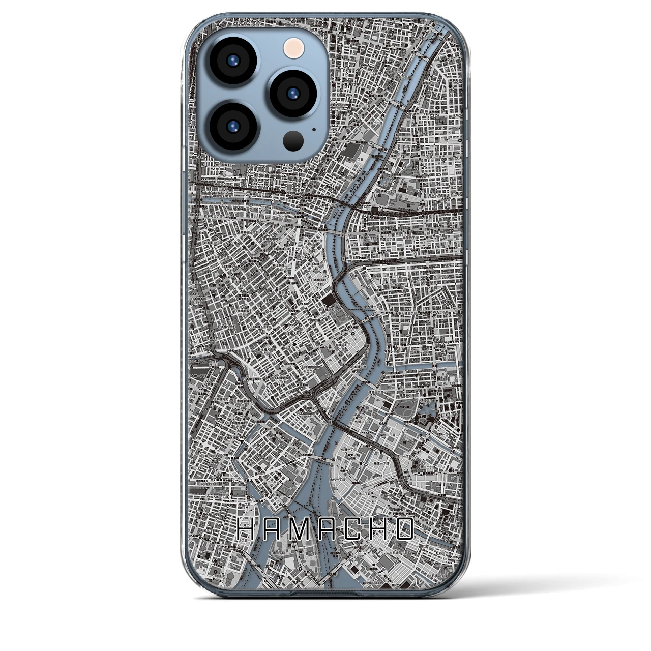 【浜町(東京都)】地図柄iPhoneケース(クリアタイプ)