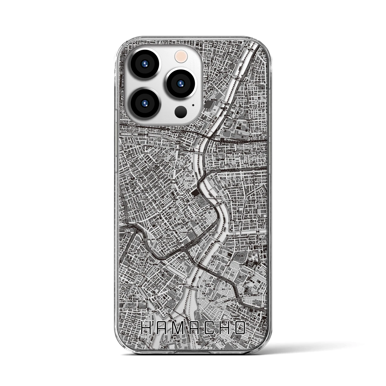 【浜町(東京都)】地図柄iPhoneケース(クリアタイプ)