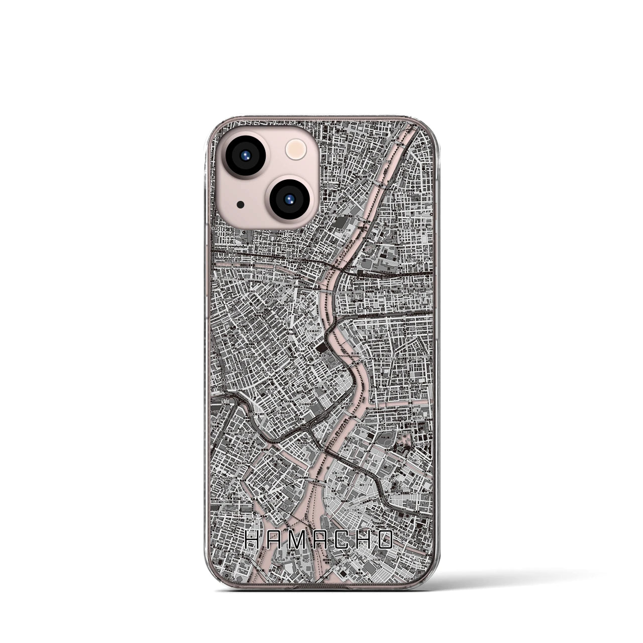 【浜町(東京都)】地図柄iPhoneケース(クリアタイプ)