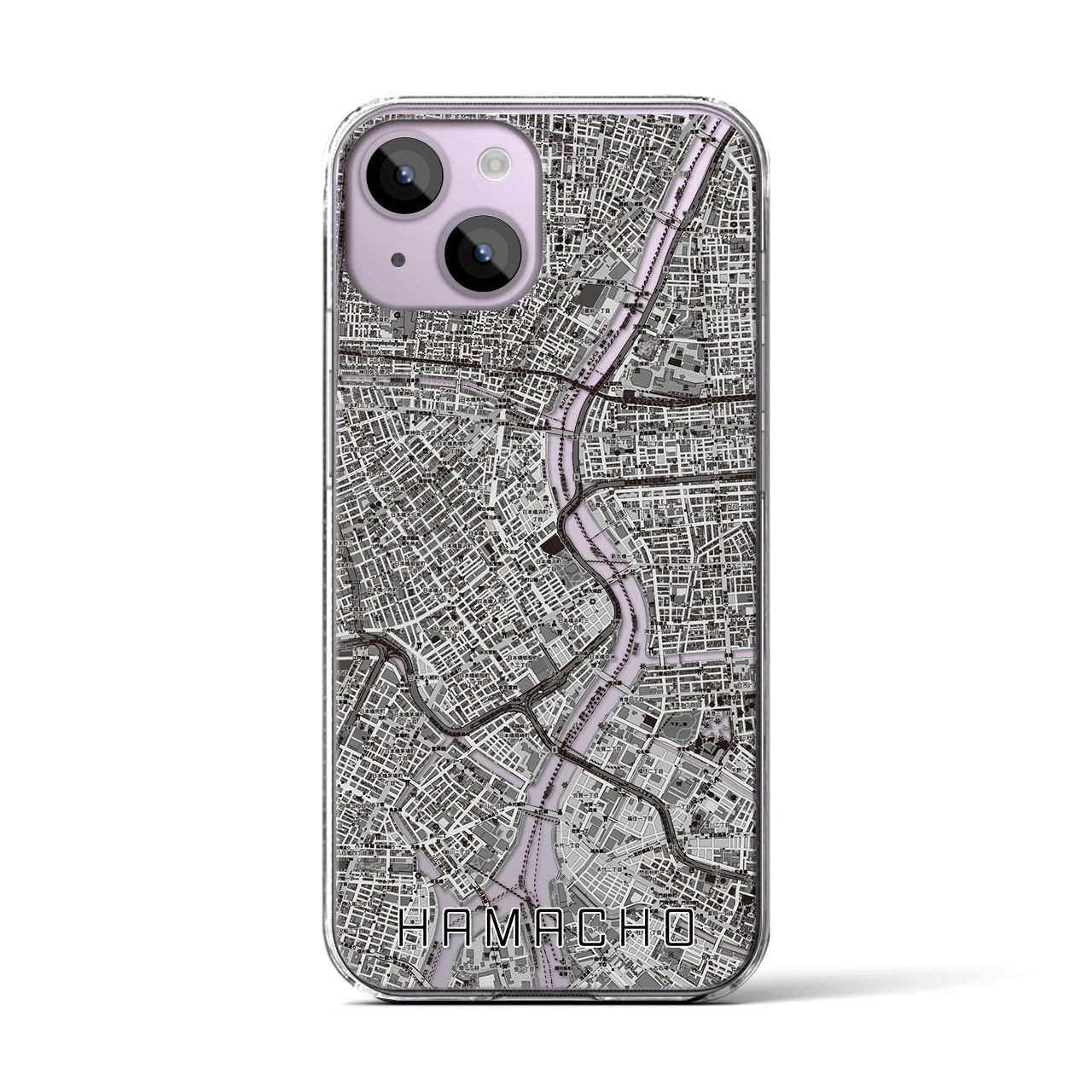 【浜町(東京都)】地図柄iPhoneケース(クリアタイプ)