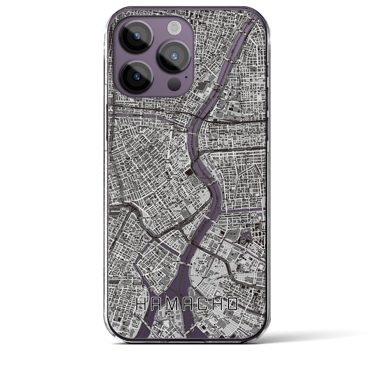 【浜町(東京都)】地図柄iPhoneケース(クリアタイプ)