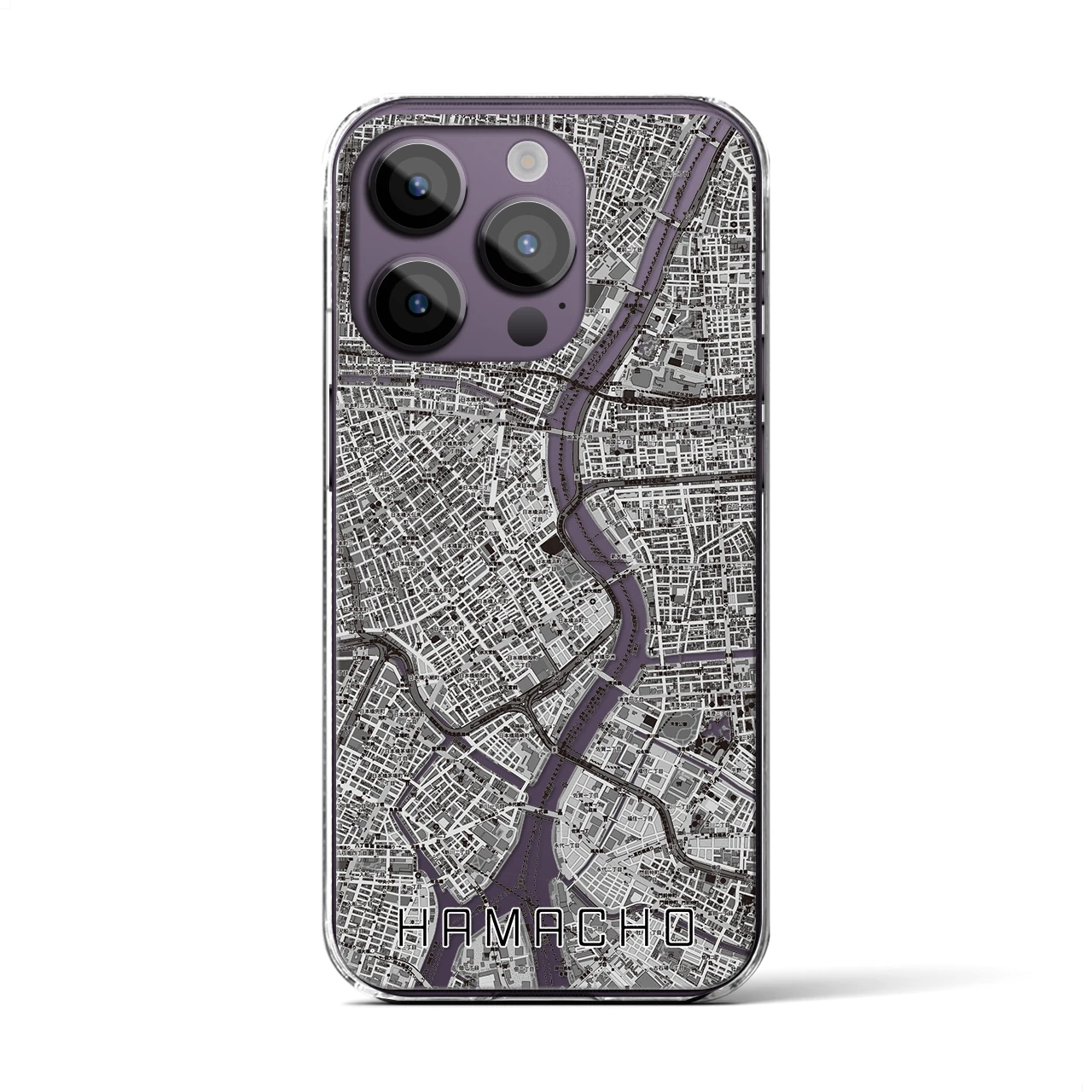 【浜町(東京都)】地図柄iPhoneケース(クリアタイプ)