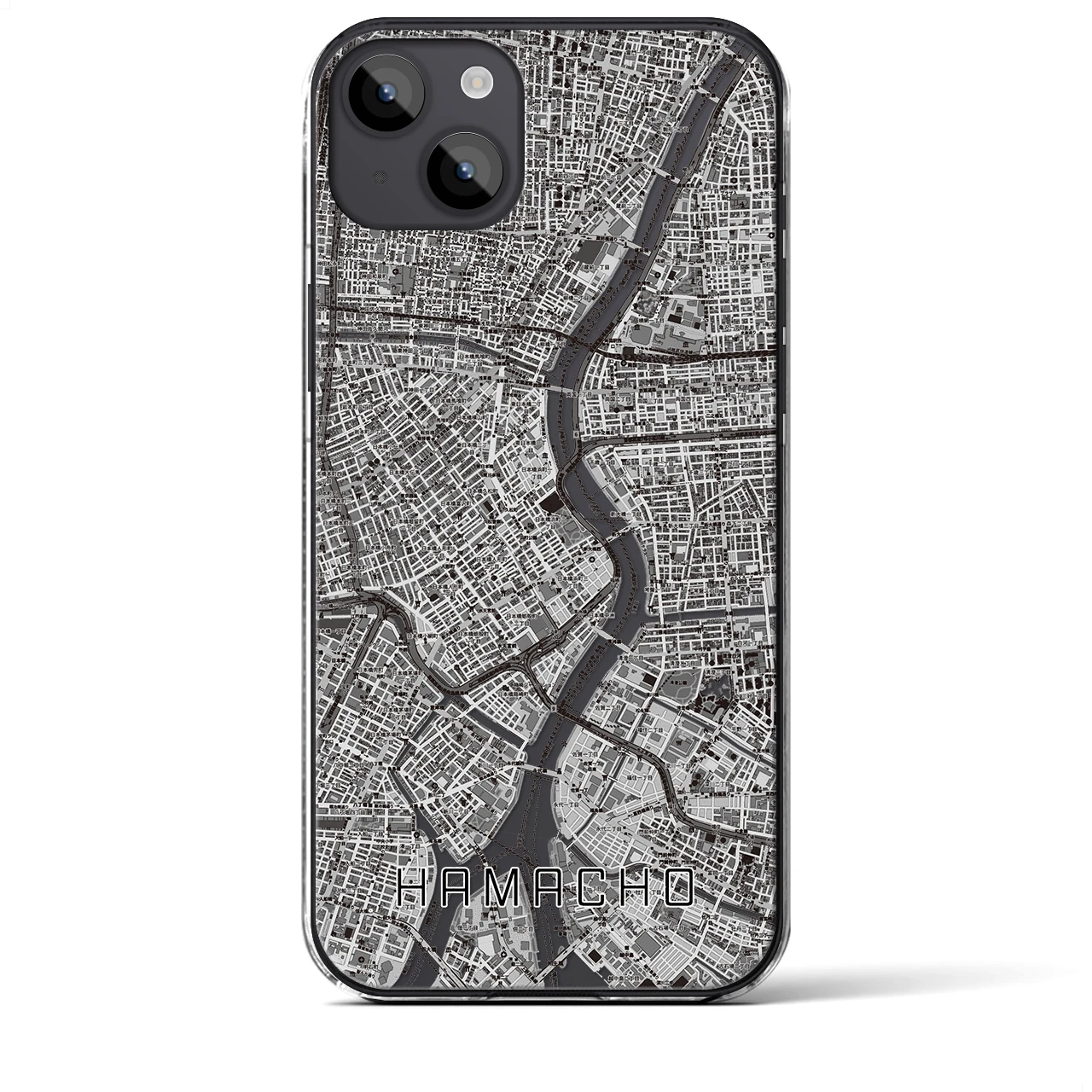 【浜町(東京都)】地図柄iPhoneケース(クリアタイプ)