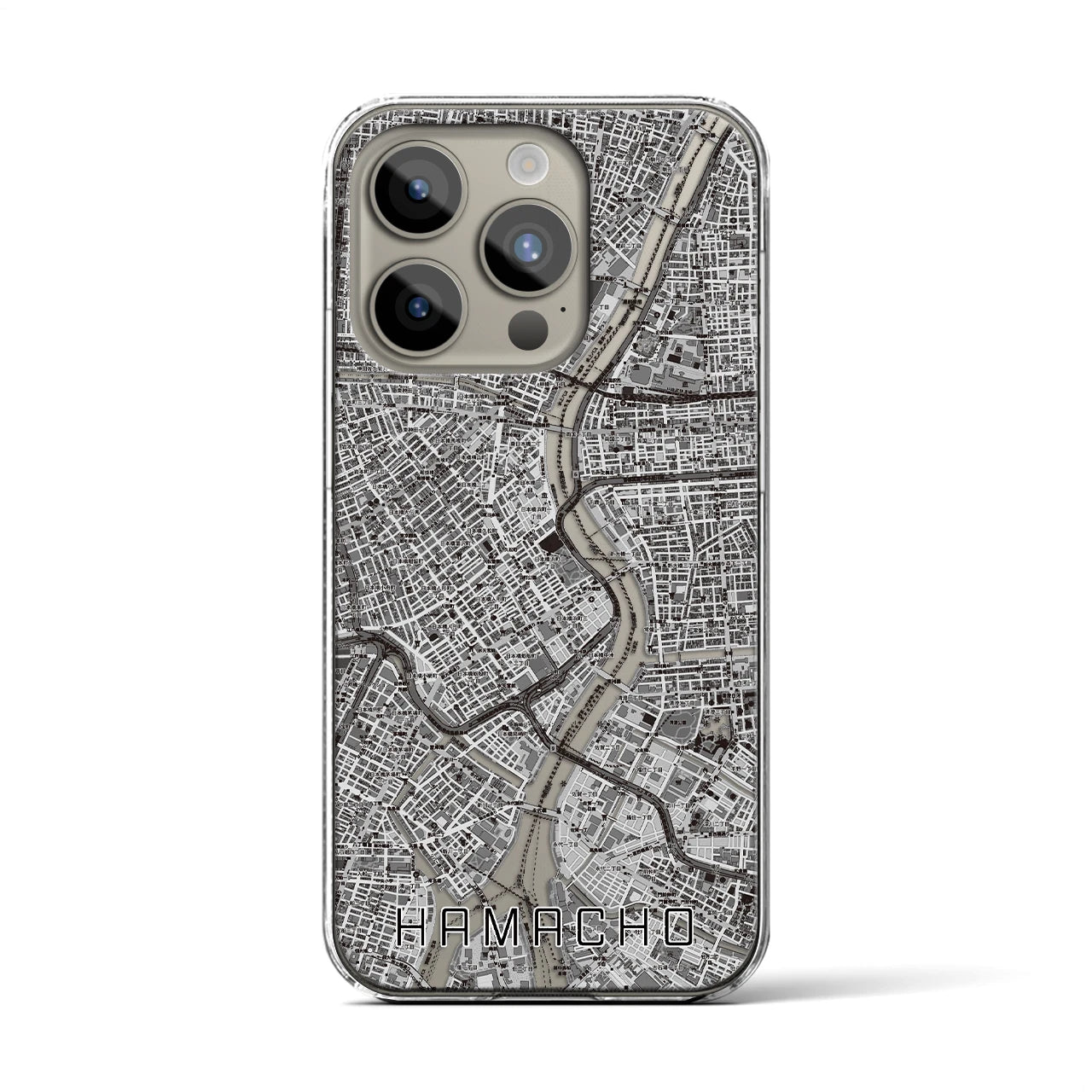 【浜町(東京都)】地図柄iPhoneケース(クリアタイプ)