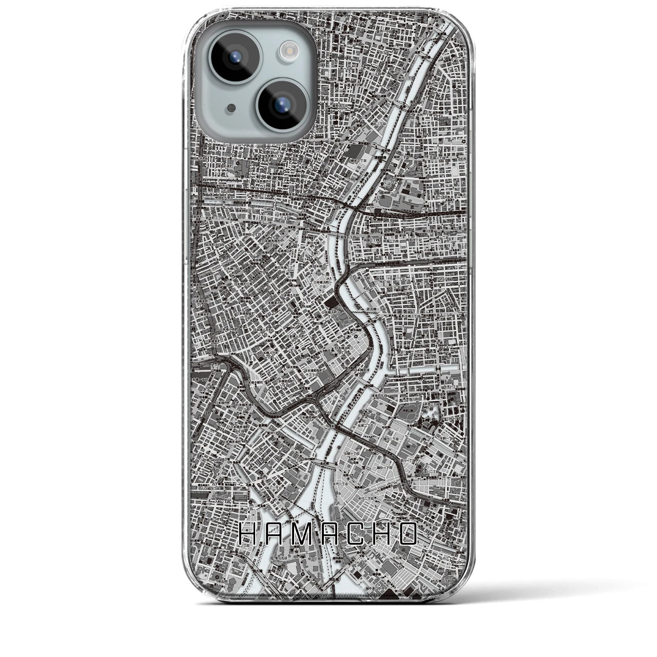 【浜町(東京都)】地図柄iPhoneケース(クリアタイプ)