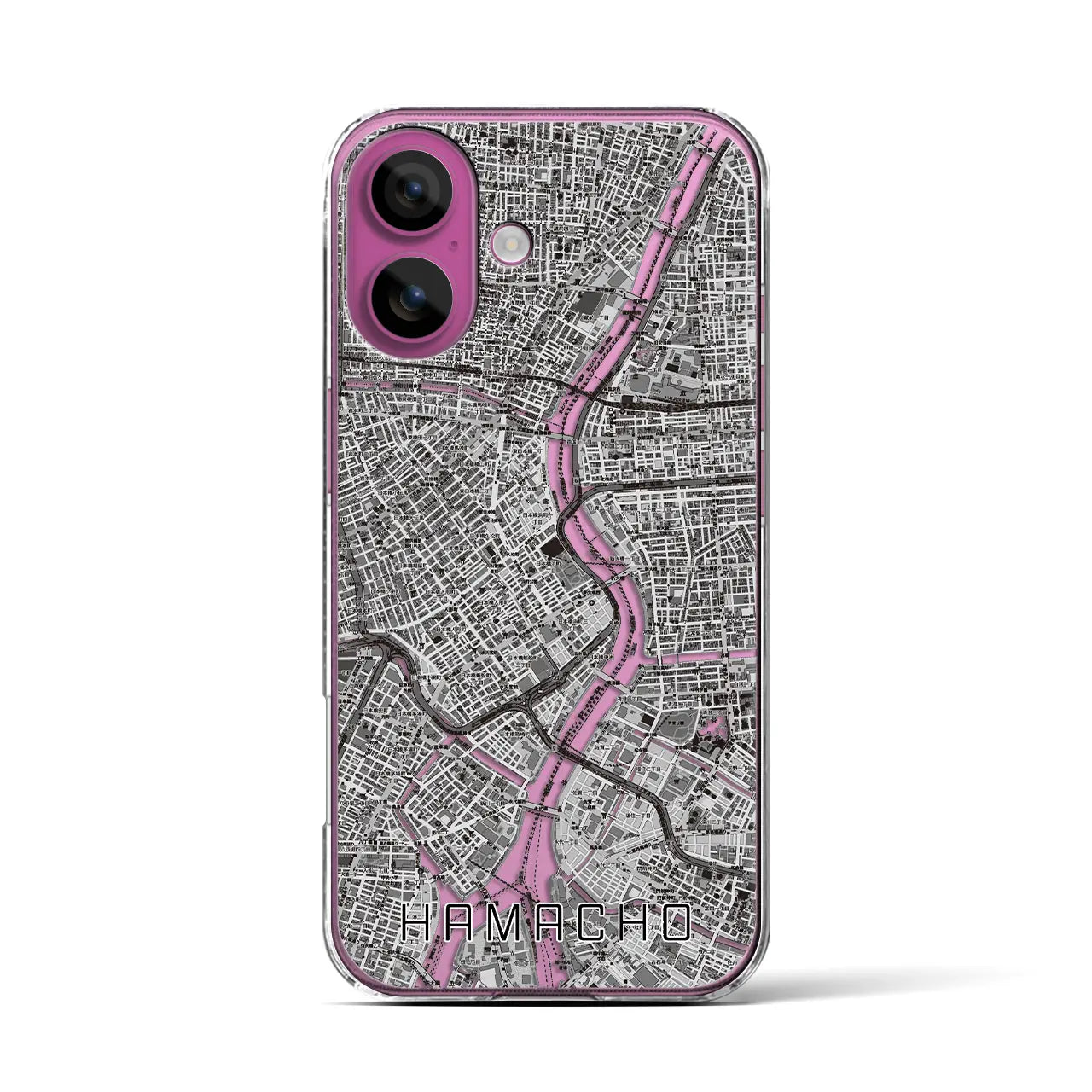 【浜町(東京都)】地図柄iPhoneケース(クリアタイプ)