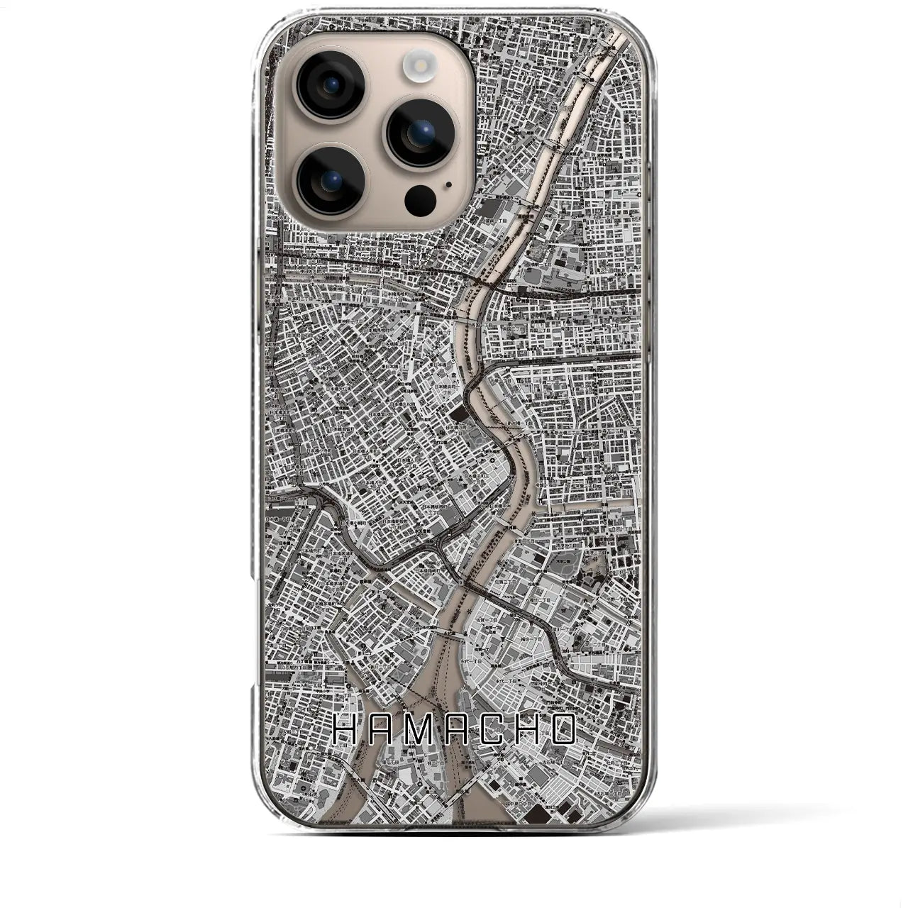 【浜町(東京都)】地図柄iPhoneケース(クリアタイプ)