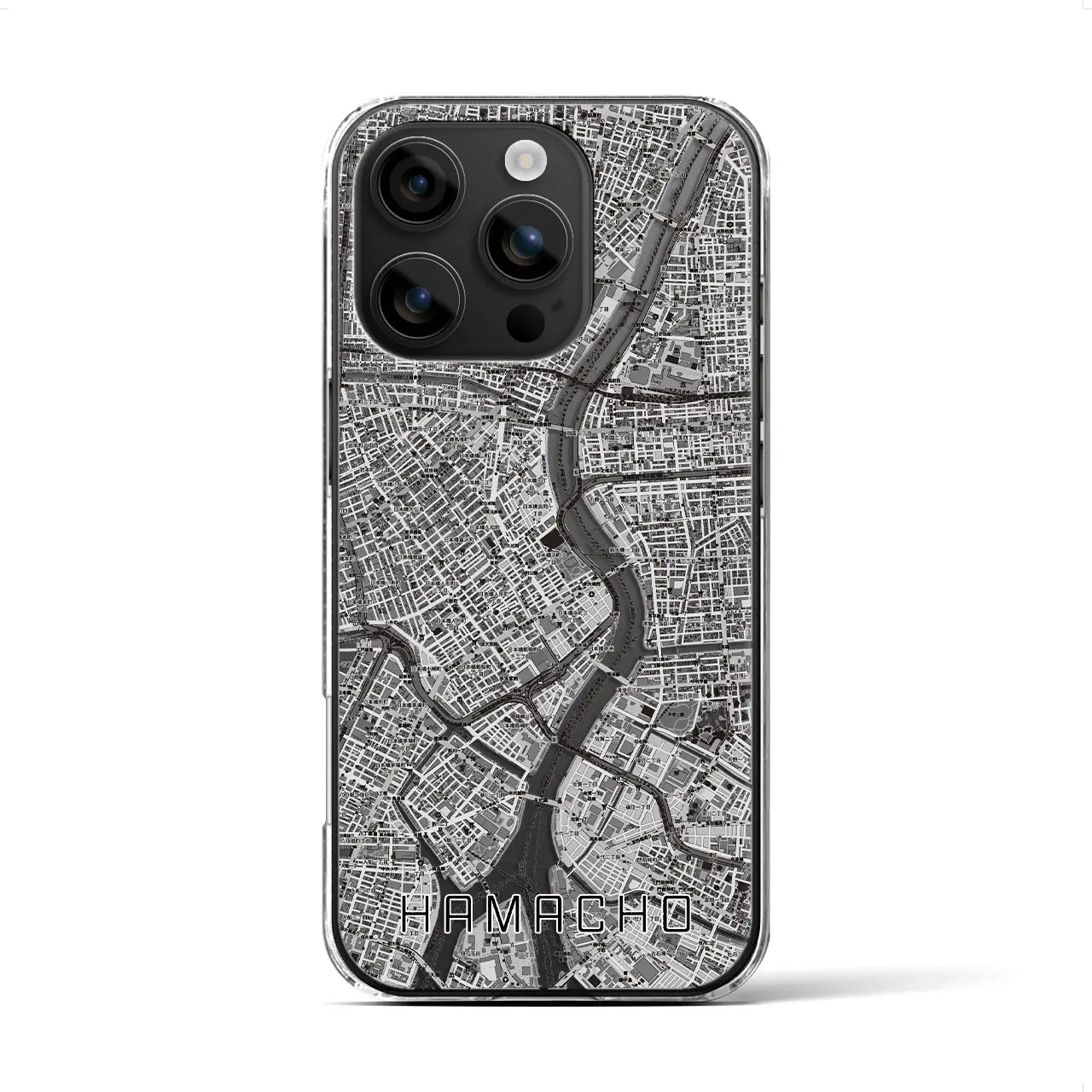 【浜町(東京都)】地図柄iPhoneケース(クリアタイプ)