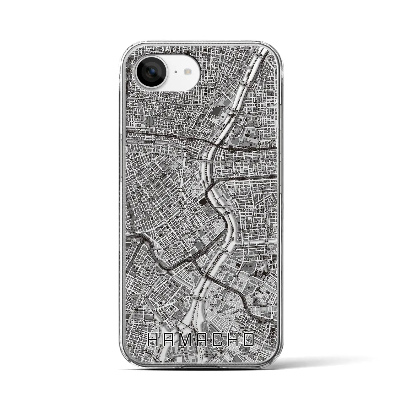 【浜町(東京都)】地図柄iPhoneケース(クリアタイプ)