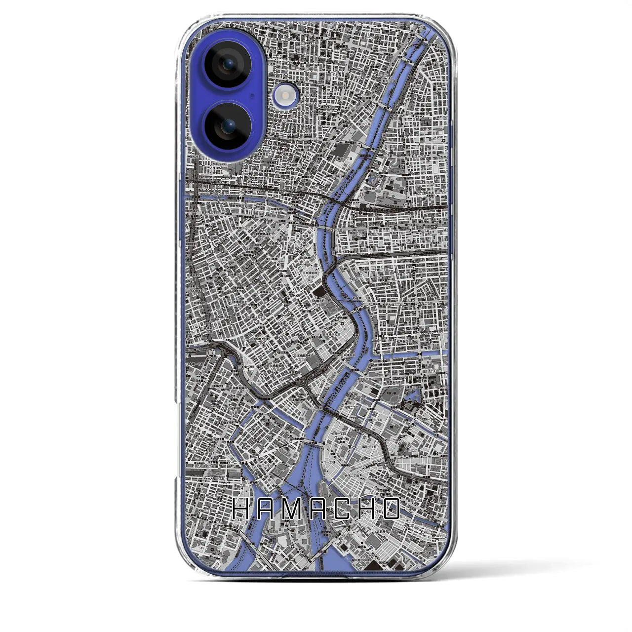 【浜町(東京都)】地図柄iPhoneケース(クリアタイプ)