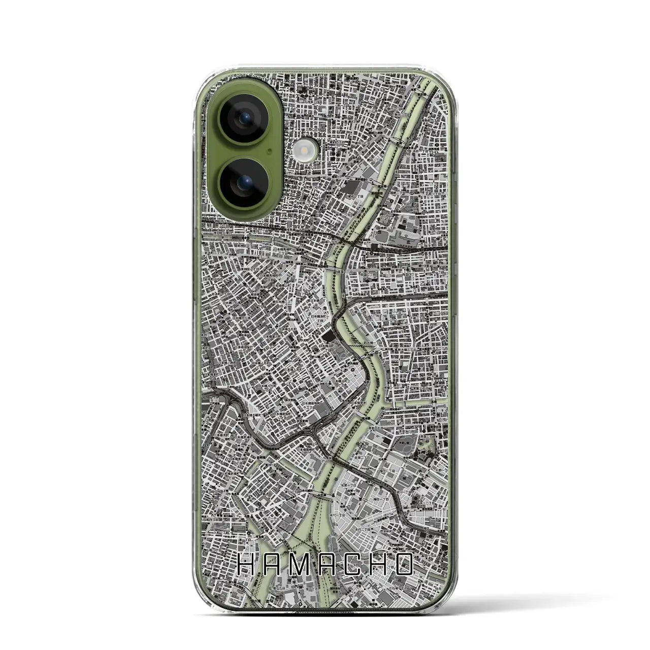 【浜町(東京都)】地図柄iPhoneケース(クリアタイプ)