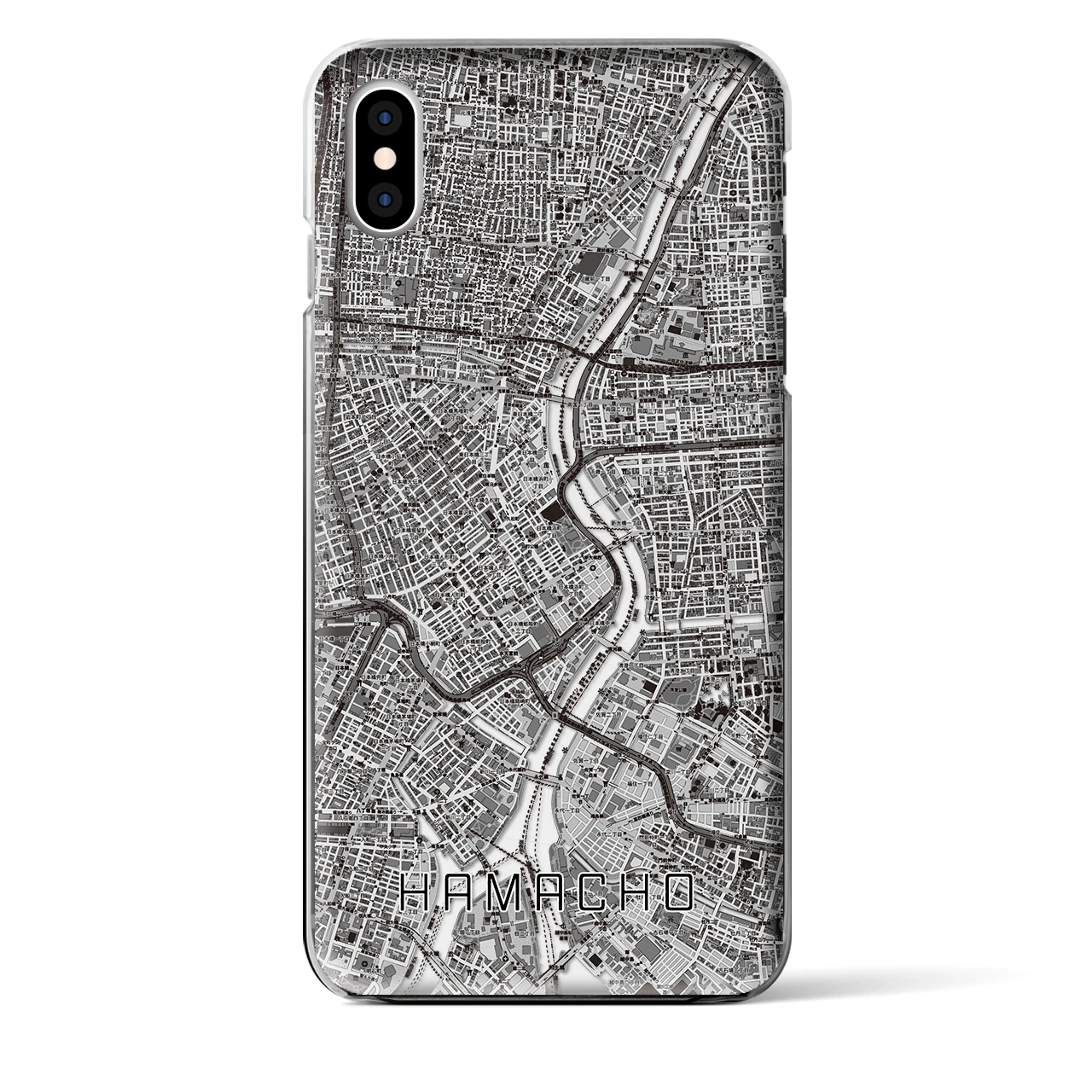 【浜町(東京都)】地図柄iPhoneケース(クリアタイプ)