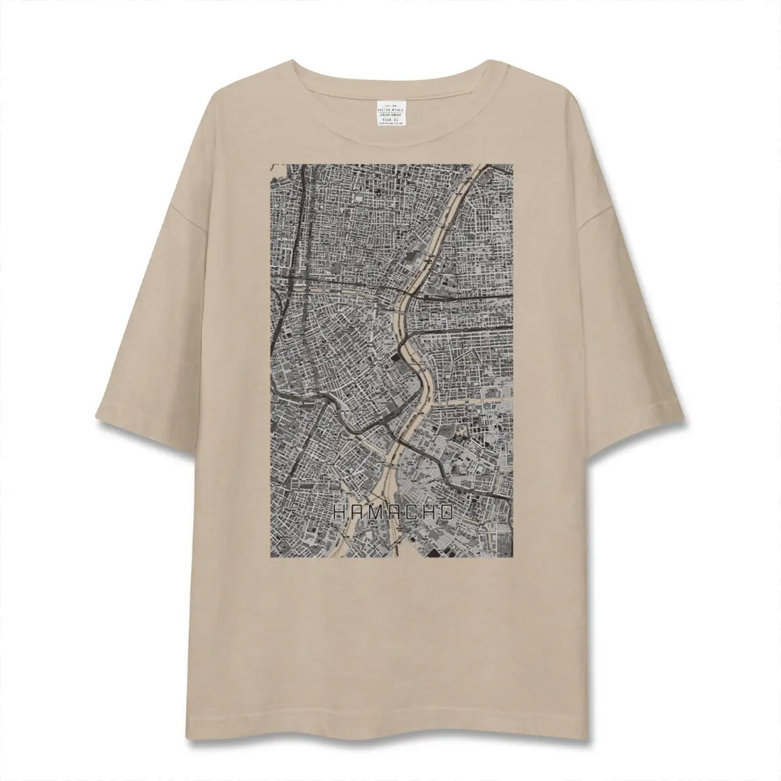 【浜町(東京都)】地図柄ビッグシルエットTシャツ