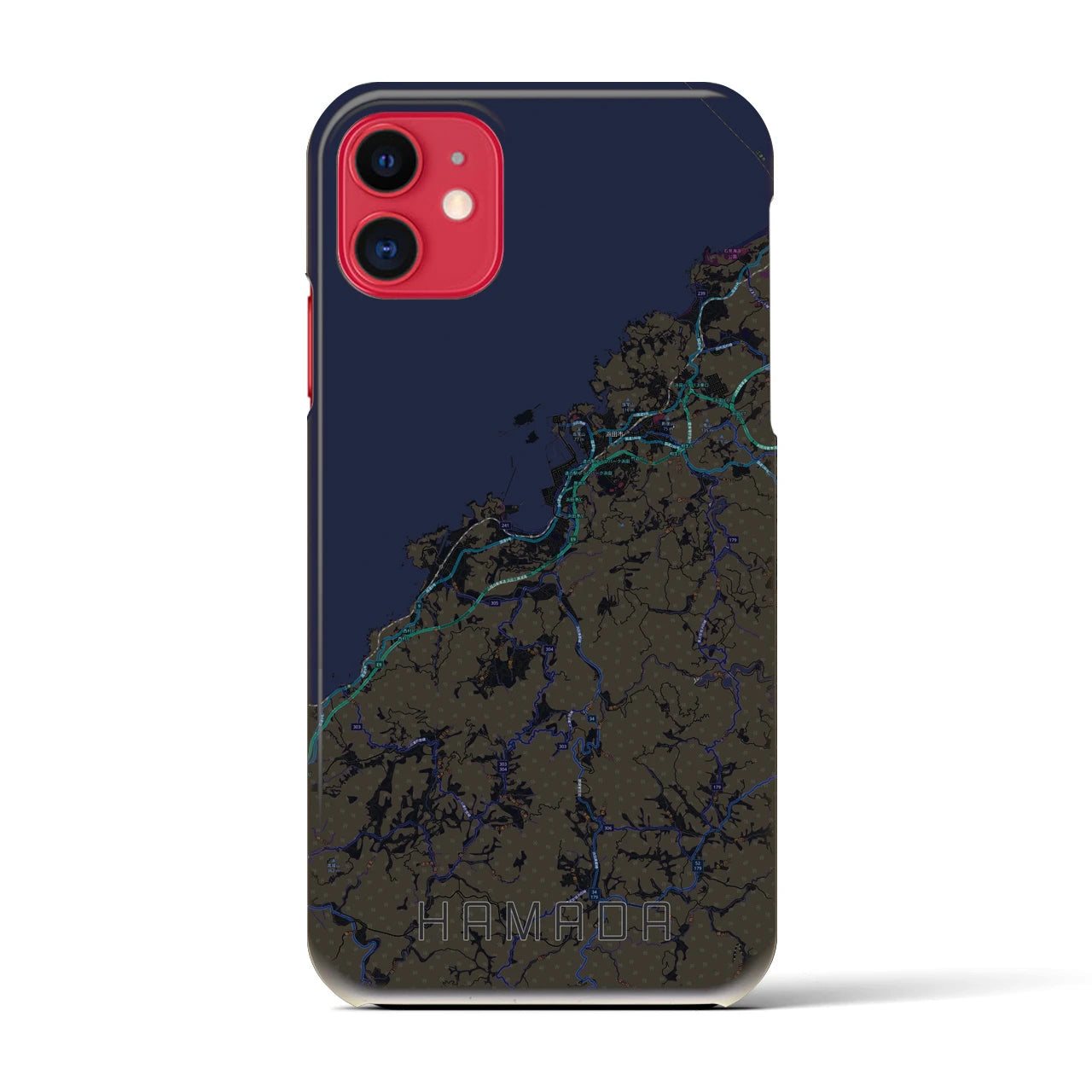 【浜田(島根県)】地図柄iPhoneケース(バックカバータイプ)