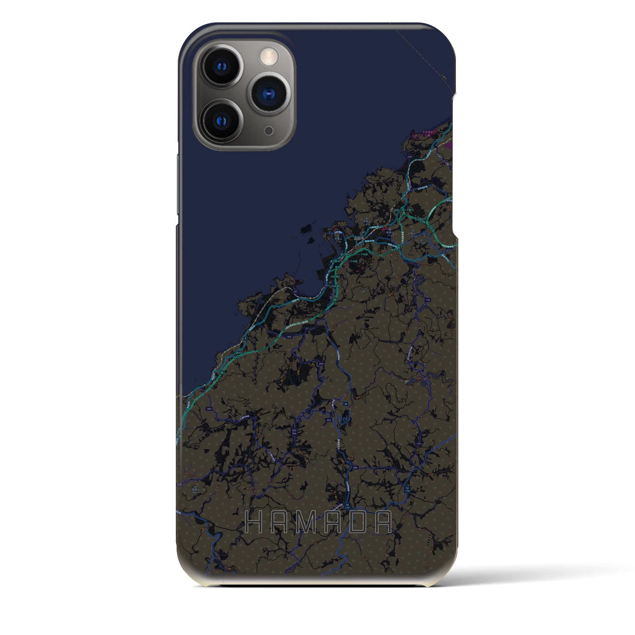 【浜田(島根県)】地図柄iPhoneケース(バックカバータイプ)