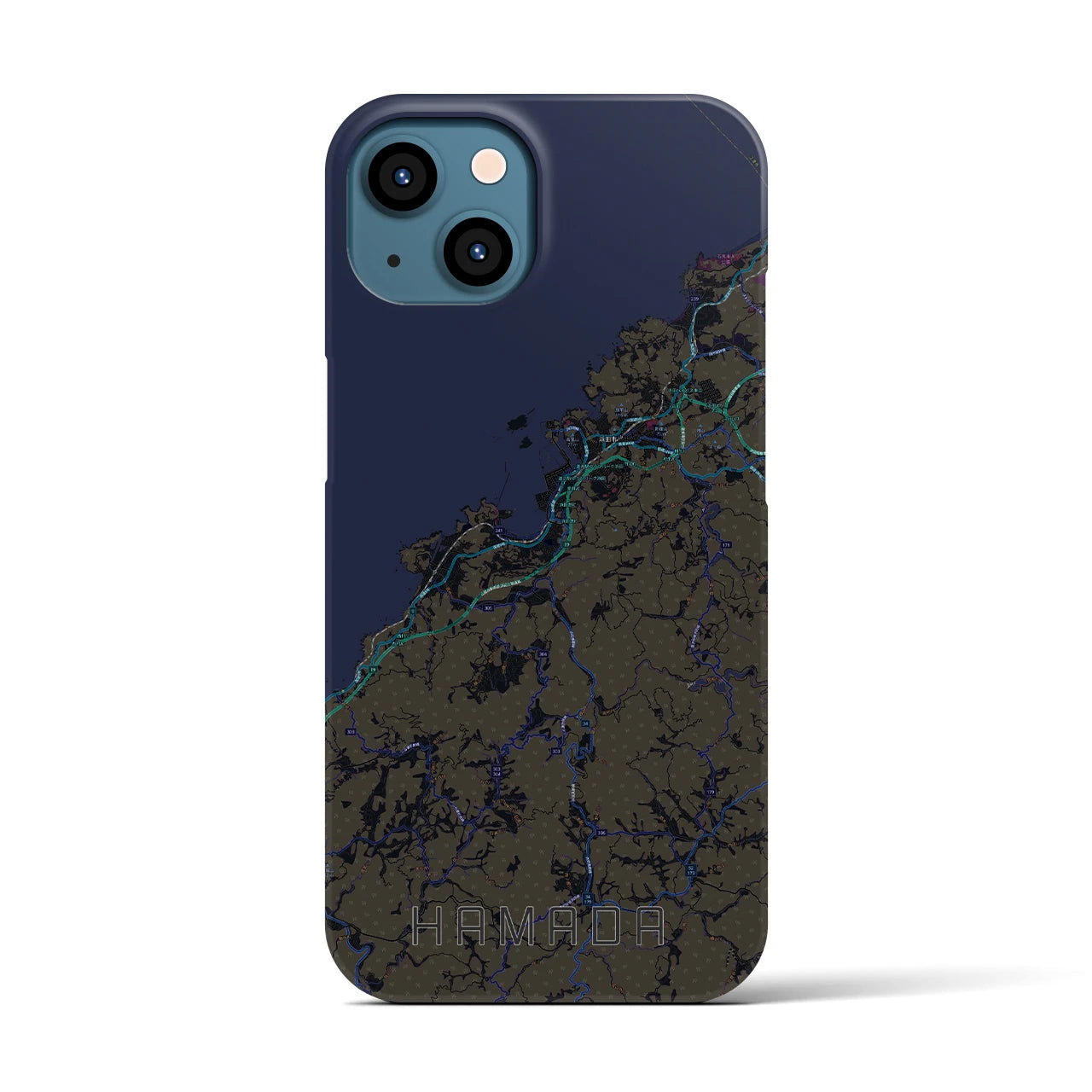 【浜田(島根県)】地図柄iPhoneケース(バックカバータイプ)