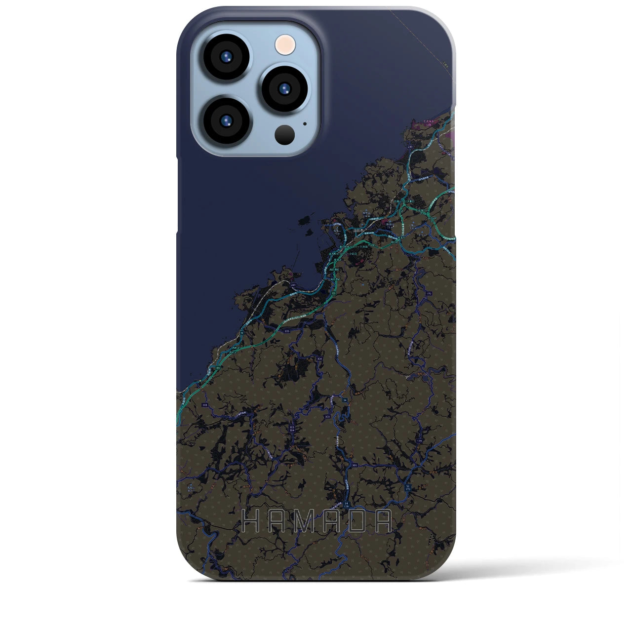 【浜田(島根県)】地図柄iPhoneケース(バックカバータイプ)