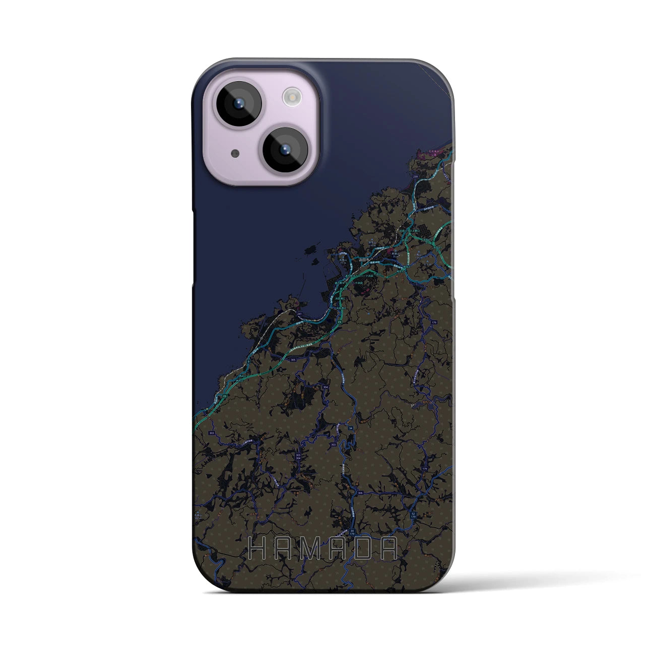 【浜田(島根県)】地図柄iPhoneケース(バックカバータイプ)