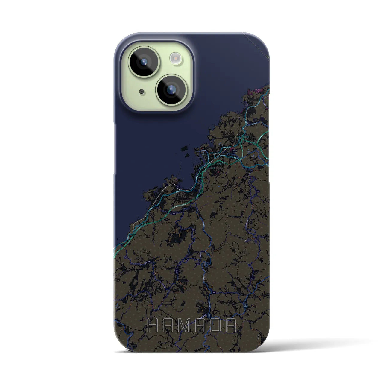 【浜田(島根県)】地図柄iPhoneケース(バックカバータイプ)