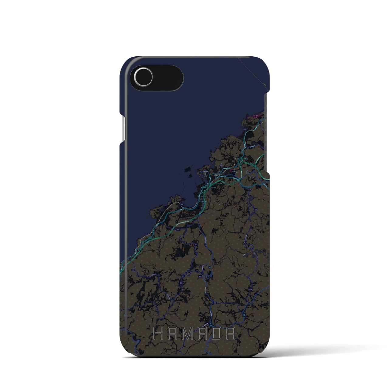 【浜田(島根県)】地図柄iPhoneケース(バックカバータイプ)