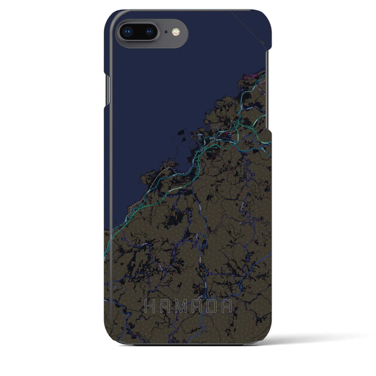 【浜田(島根県)】地図柄iPhoneケース(バックカバータイプ)