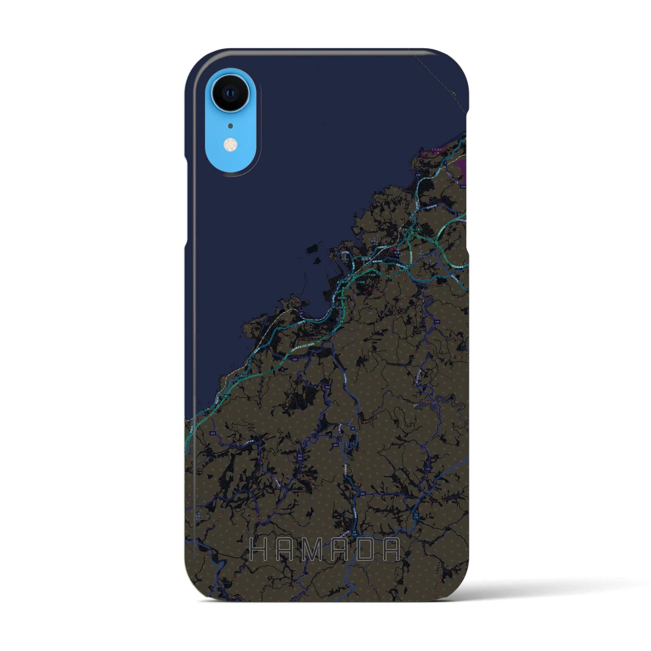 【浜田(島根県)】地図柄iPhoneケース(バックカバータイプ)