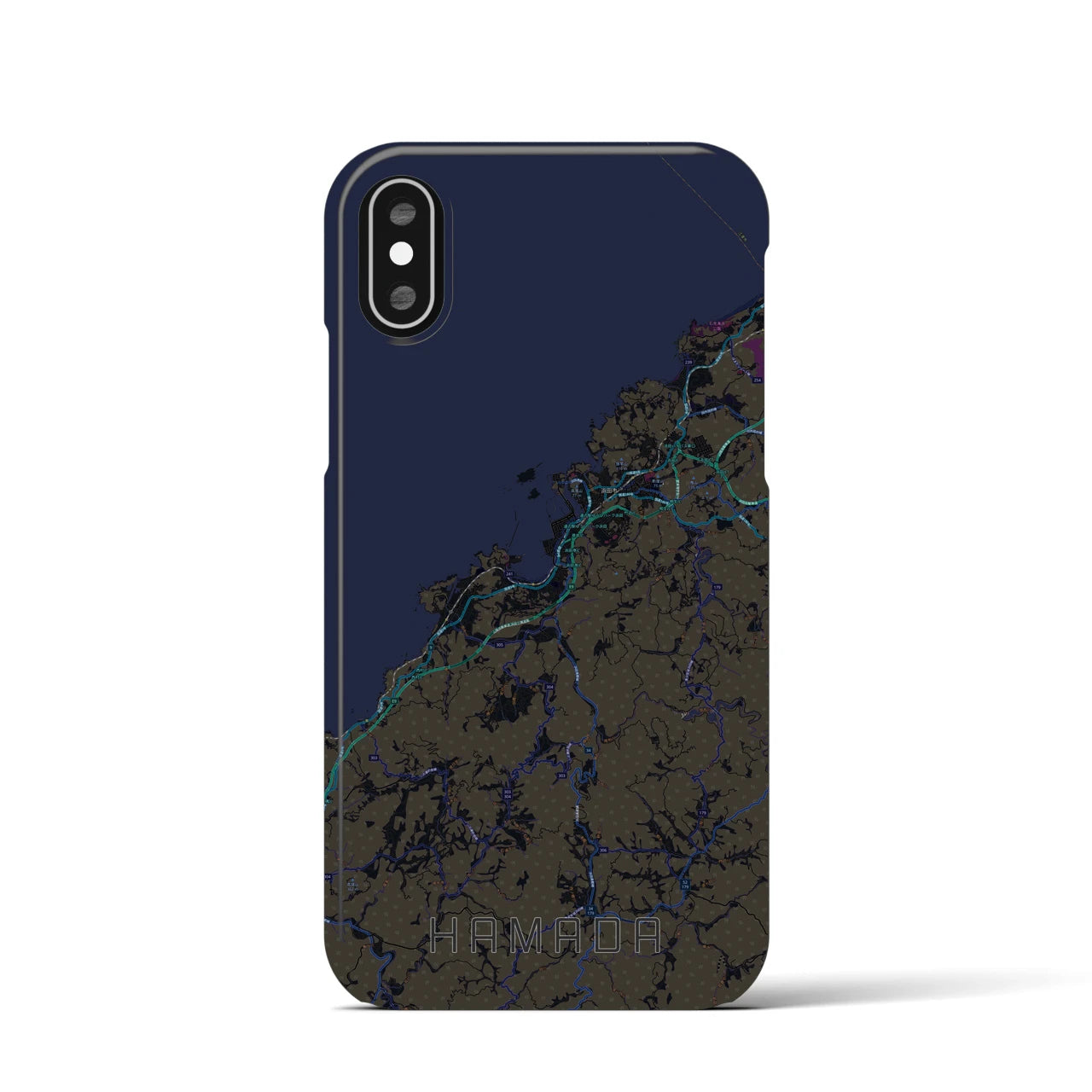 【浜田(島根県)】地図柄iPhoneケース(バックカバータイプ)