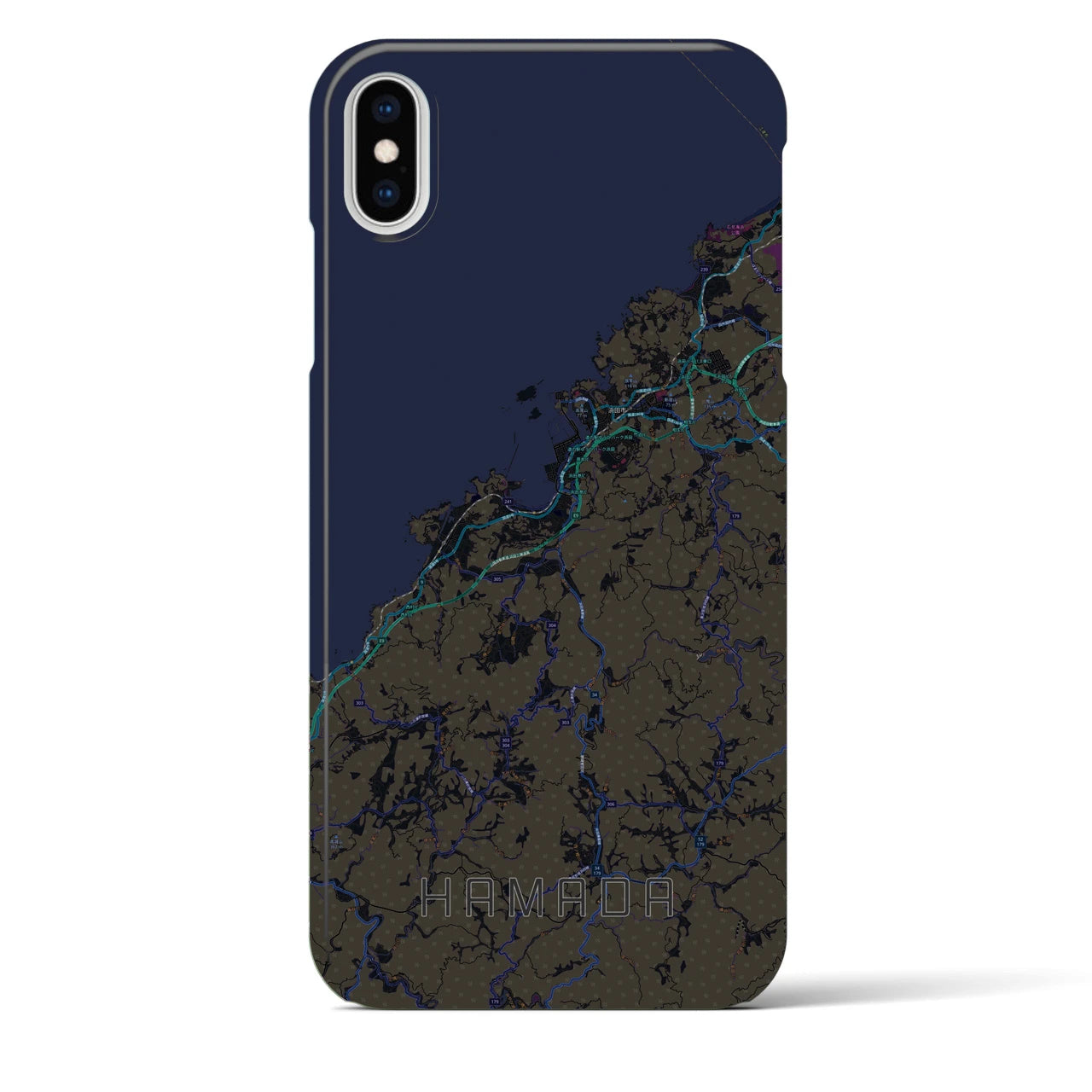【浜田(島根県)】地図柄iPhoneケース(バックカバータイプ)