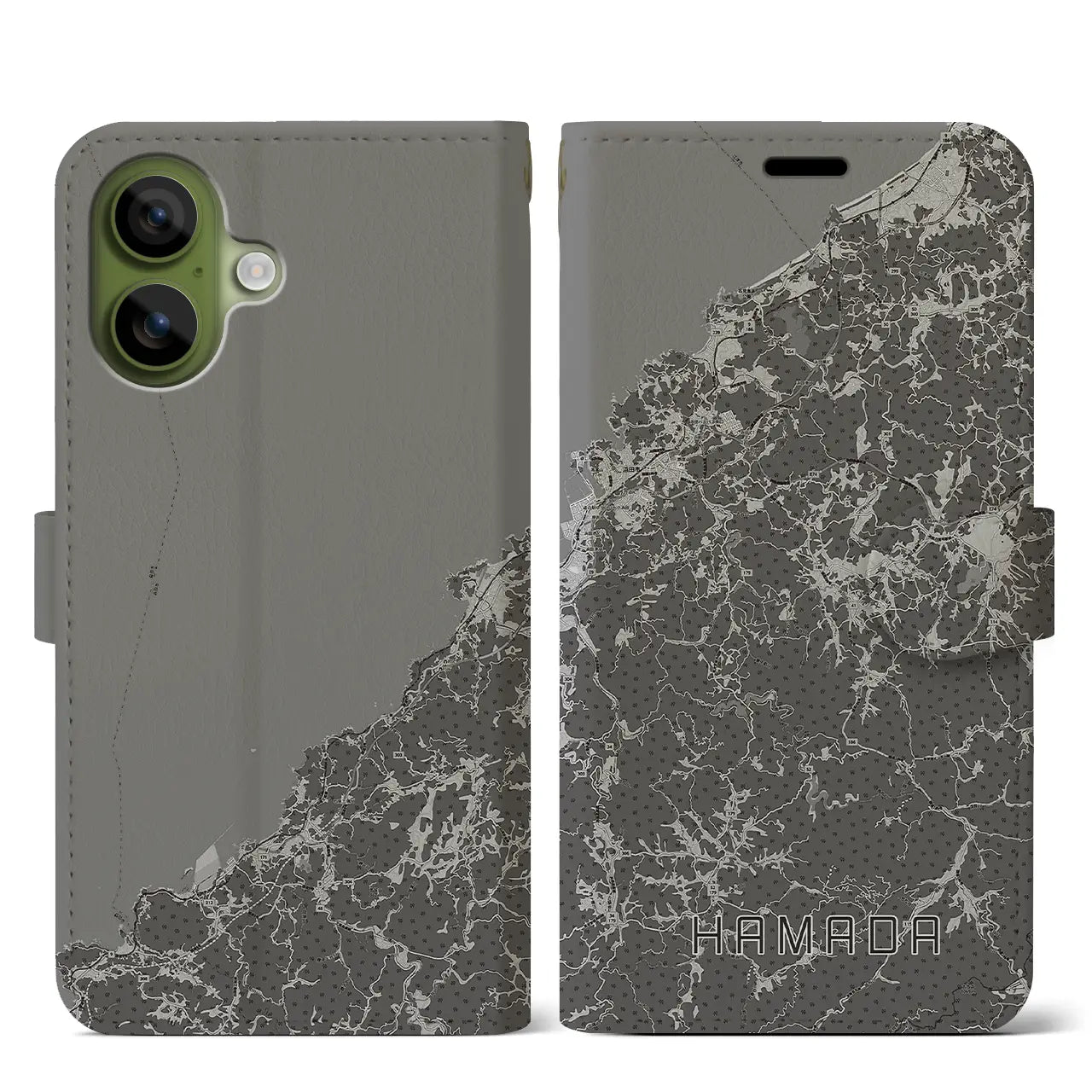 【浜田(島根県)】地図柄iPhoneケース(手帳タイプ)