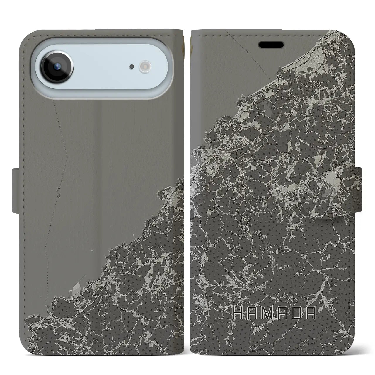 【浜田(島根県)】地図柄iPhoneケース(手帳タイプ)