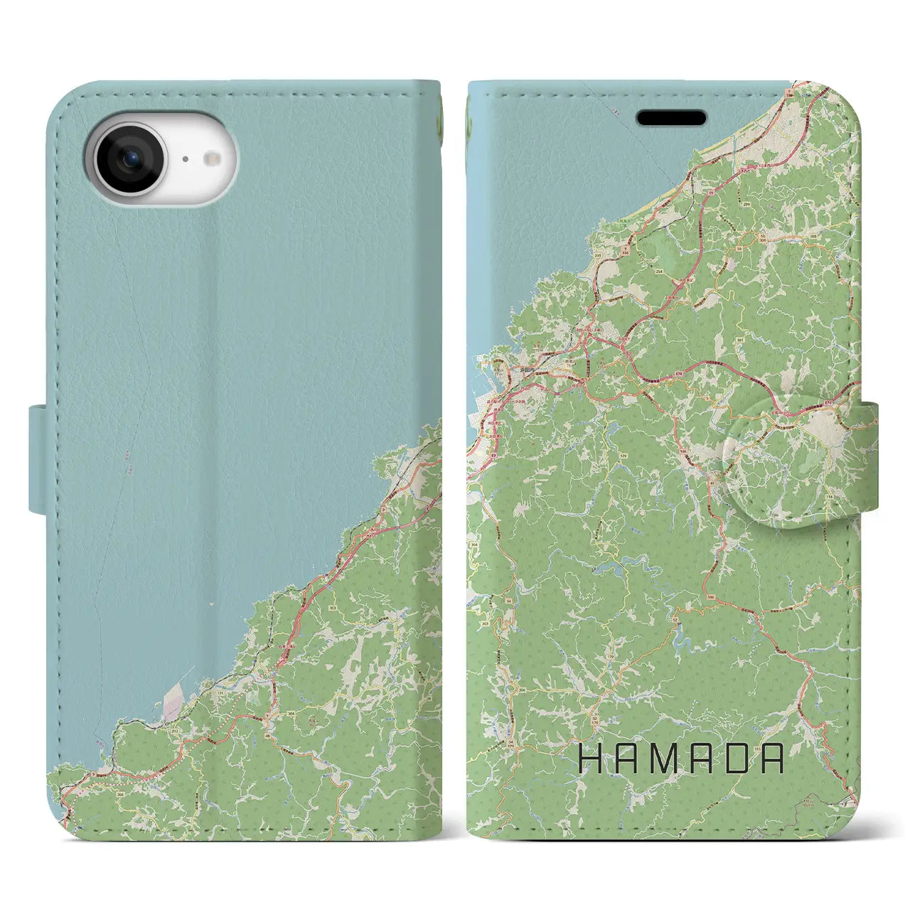 【浜田(島根県)】地図柄iPhoneケース(手帳タイプ)
