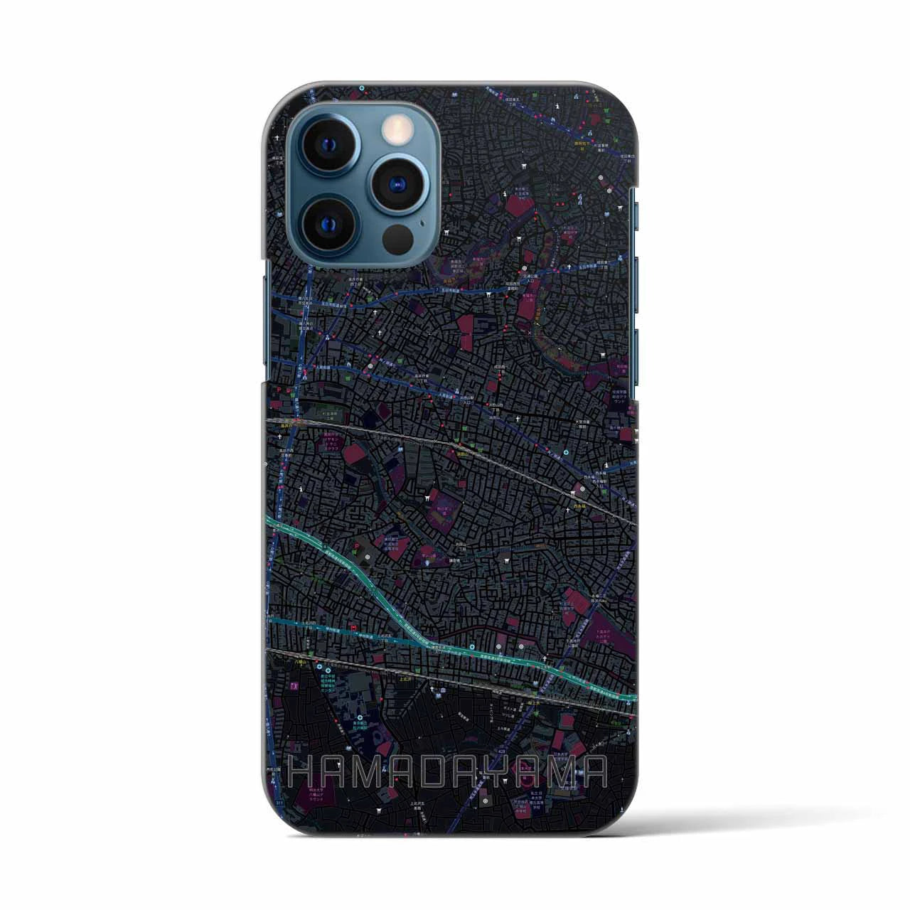 【浜田山(東京都)】地図柄iPhoneケース(バックカバータイプ)