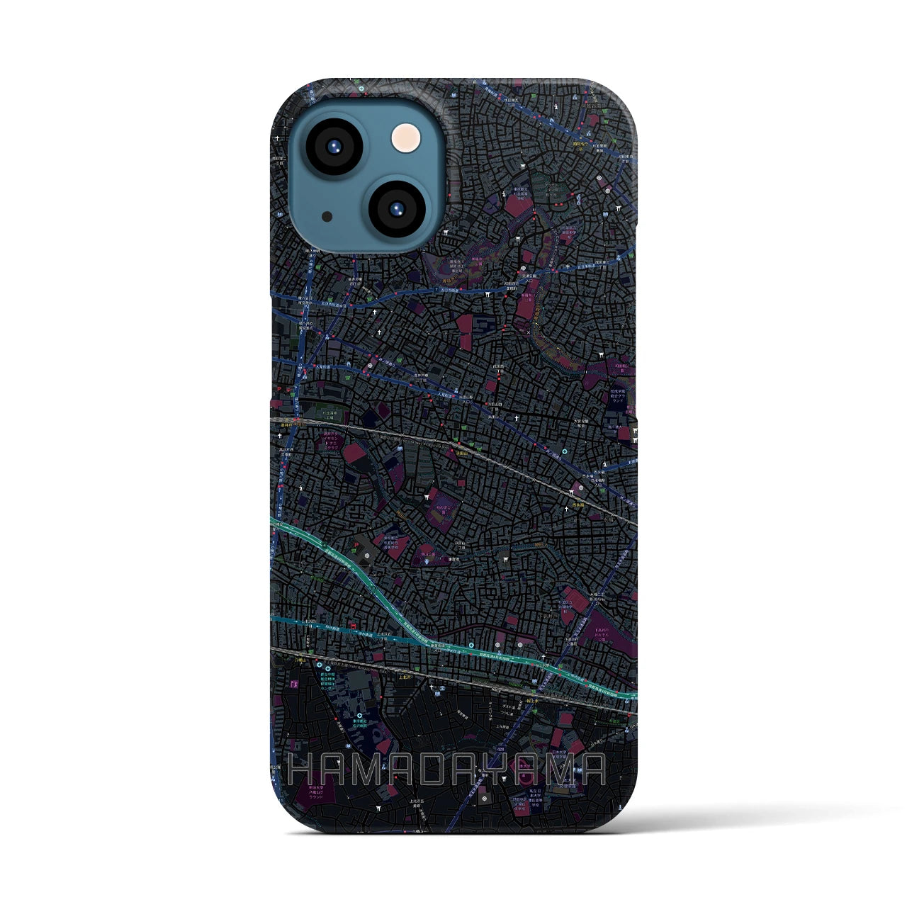 【浜田山(東京都)】地図柄iPhoneケース(バックカバータイプ)