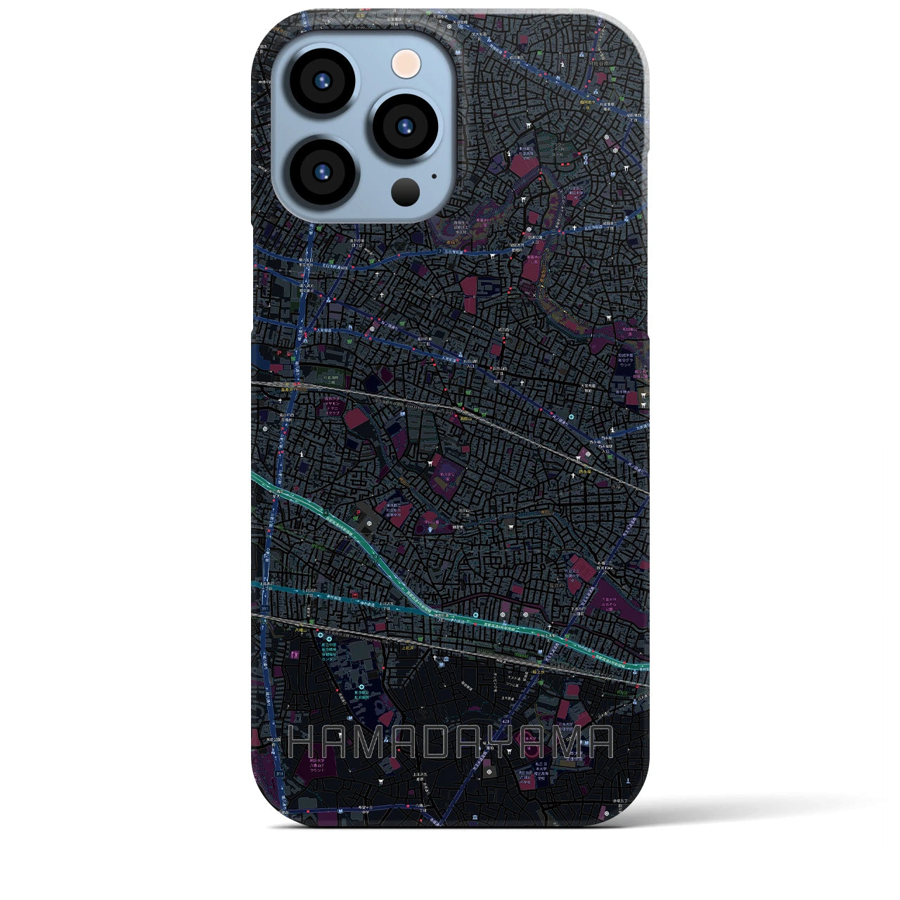 【浜田山(東京都)】地図柄iPhoneケース(バックカバータイプ)