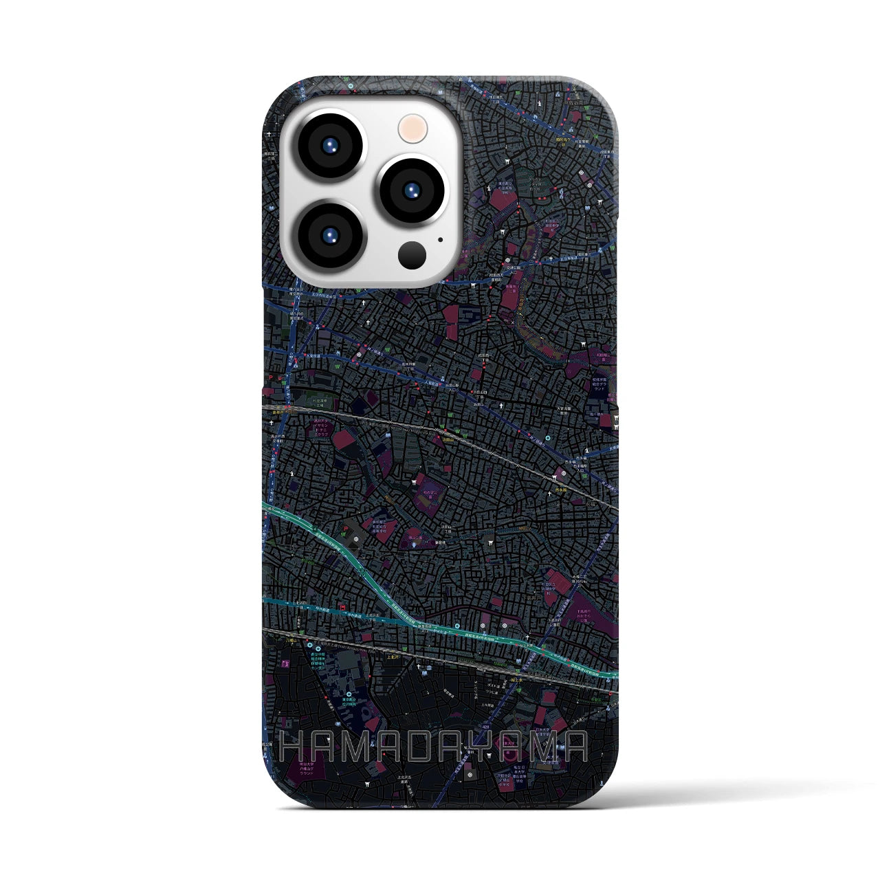 【浜田山(東京都)】地図柄iPhoneケース(バックカバータイプ)