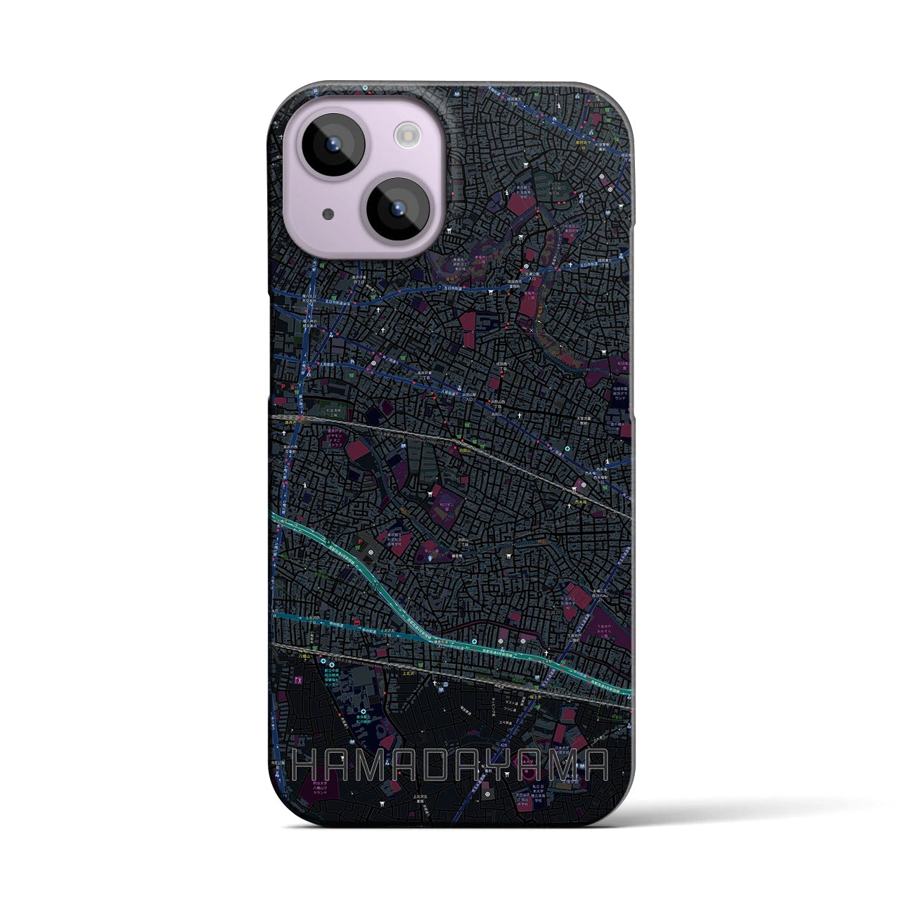 【浜田山(東京都)】地図柄iPhoneケース(バックカバータイプ)