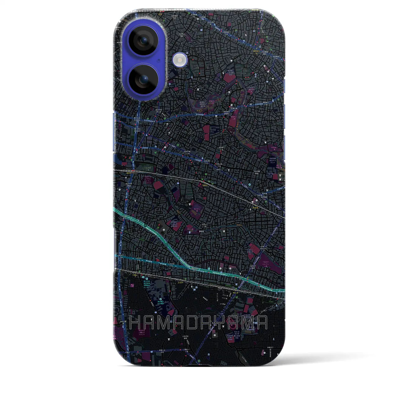 【浜田山(東京都)】地図柄iPhoneケース(バックカバータイプ)