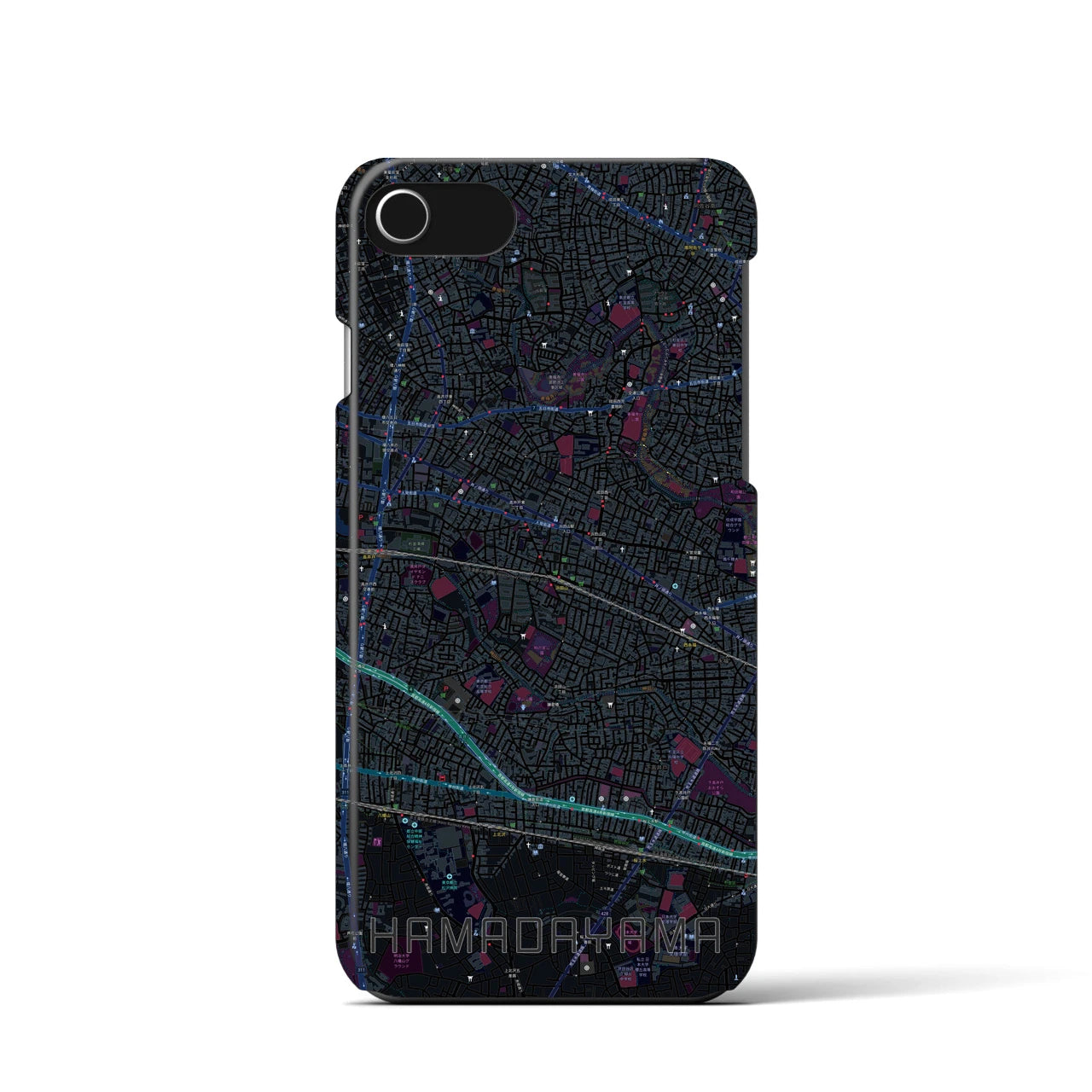 【浜田山(東京都)】地図柄iPhoneケース(バックカバータイプ)