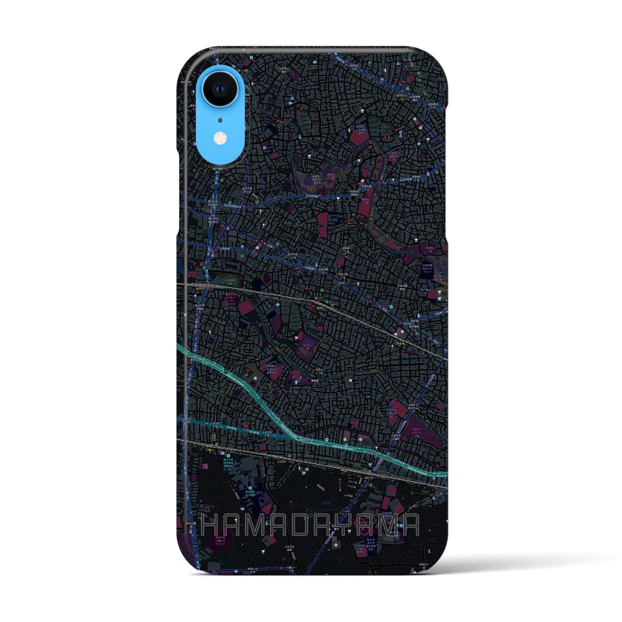 【浜田山(東京都)】地図柄iPhoneケース(バックカバータイプ)